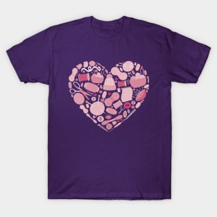 Sewing love heart T-Shirt